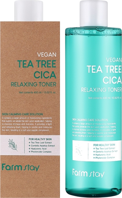 Toner do twarzy FarmStay Vegan Tea Tree Cica łagodzący 400 ml (8809783329870) - obraz 2