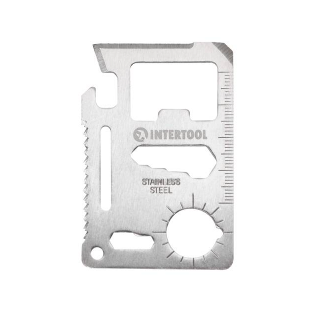 Мультитул Intertool 70мм x 11ед карта (HT-0589) нержавеющая сталь - изображение 6