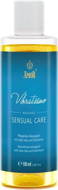 Масажна олія для еротичного масажу з алое віра та пантенолом Vibratissimo Sensual Care 100 мл - Фото 1 Масажна олія для еротичного масажу з алое віра та пантенолом Vibratissimo Sensual Care 100 мл - зображення 1