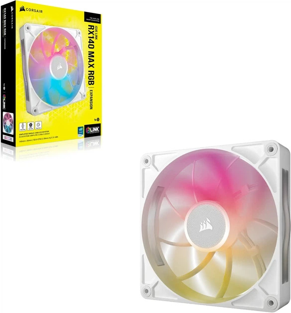 Wentylator Corsair iCUE LINK RX140 MAX RGB 140 mm White (CO-9051039-WW) - obraz 4