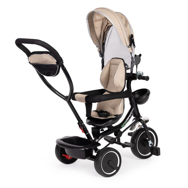 Rowerek trójkołowy EcoToys z obracanym siedziskiem i daszkiem JM-066-9 Beżowy (5903089065470) - obraz 4