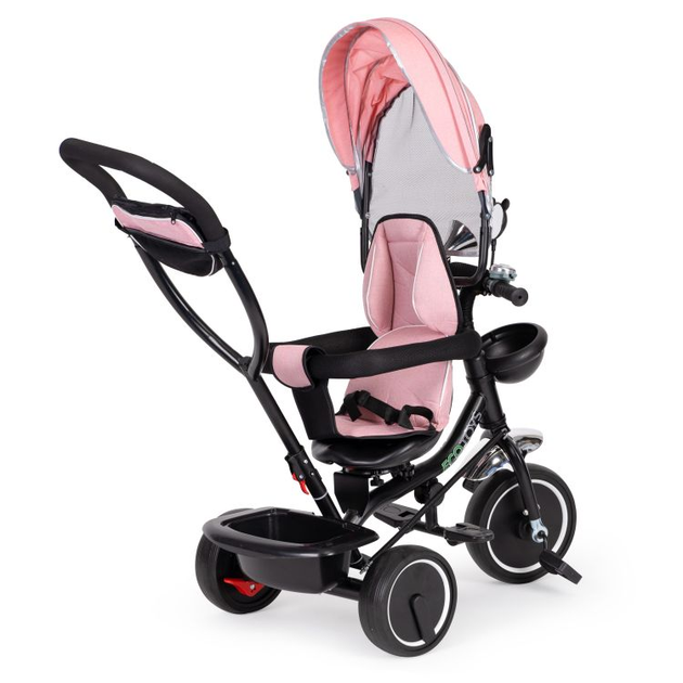 Триколісний велосипед EcoToys з поворотним сидінням і дашком JM-066-9 Рожевий (5903769974146) - зображення 3