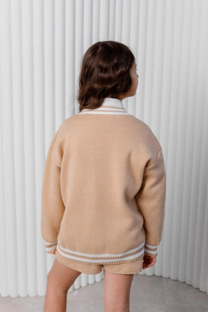 В’язаний дитячий кардиган для дівчинки ARTKNIT 128 Капучино (ak39533) - зображення 8