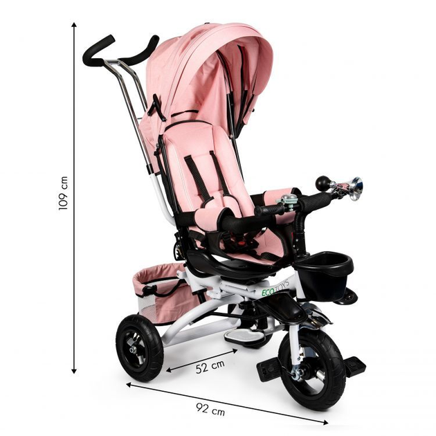 Триколісний велосипед EcoToys Delux 360° JM-068-17 Рожевий (5903089068464) - зображення 14