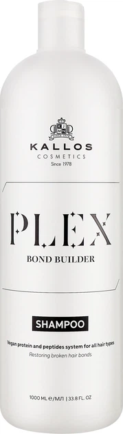 Восстанавливающий шампунь для поврежденных волос - Kallos Cosmetics Plex Bond Builder Shampoo 1000ml (1326796-26490382) - изображение 3