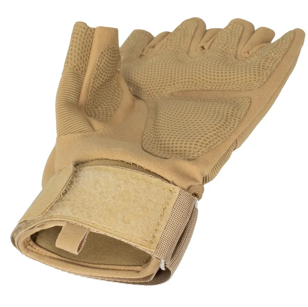 Перчатки беспалые с косточками Каучуковые Outdoor Tactics Койот XL - изображение 2