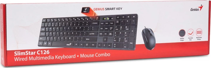 Комплект (Клавиатура и мышь) Genius C-126 SlimStar USB Black Ukr (31330007407) - изображение 6