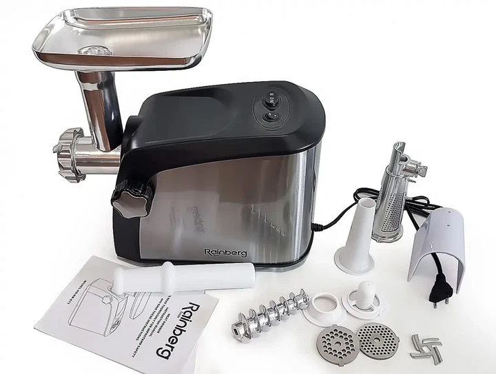 Мясорубка Rainberg RB-673 3800W электрическая с реверсом + соковыжималка Silver - изображение 2
