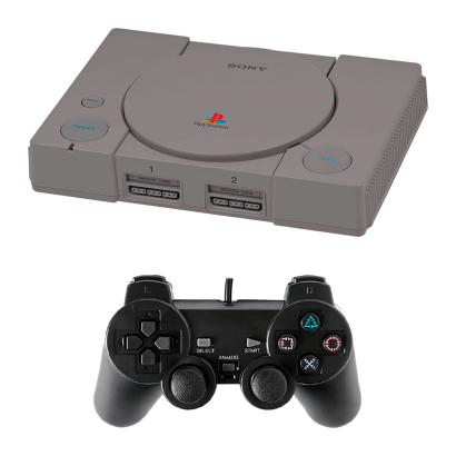 Набор Консоль Sony PlayStation 1 SCPH-9xxx Europe Grey Б/У + Геймпад Проводной RMC PlayStation 2 Black - Фото 1 Набор Консоль Sony PlayStation 1 SCPH-9xxx Europe Grey Б/У + Геймпад Проводной RMC PlayStation 2 Black - изображение 1