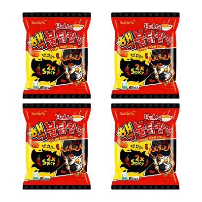 Набір Снеки 4шт Samyang Chicken flavor Zzaldduk Spicy x2 80g - Фото 1 Набір Снеки 4шт Samyang Chicken flavor Zzaldduk Spicy x2 80g - зображення 1