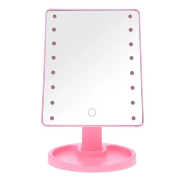 Косметичне дзеркало Magic MakeUp Mirror з підсвічуванням 16 світлодіодів Рожеве 5308 - зображення 8