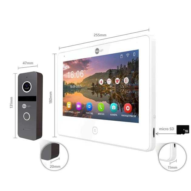 Комплект видеодомофона NeoLight NeoKIT IP Pro WF 10 - Фото 4 Комплект видеодомофона NeoLight NeoKIT IP Pro WF 10 - изображение 4