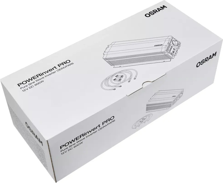 Przetwornica samochodowa OSRAM 12/230V 600W RCD Czysta Sinusioda (4052899631045) - obraz 9
