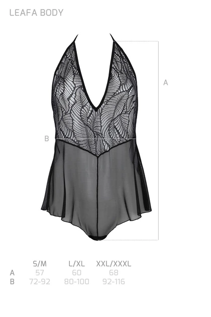 Боді Passion LEAFA XXL/XXXL Чорний (SX0502) - изображение 5