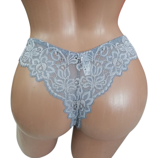 Кружевные трусики стринги Афина 035.6 XL Серый - изображение 2