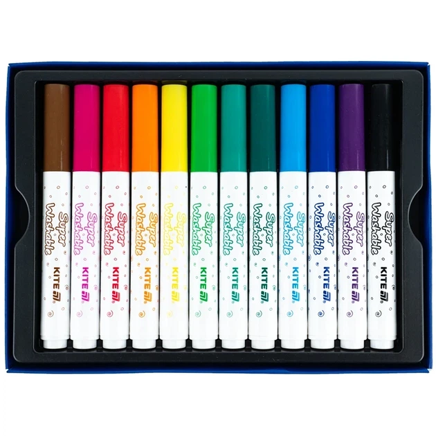 Фломастери Kite Creative Superwashable Jumbo K-1155, 12 кольорів - изображение 3