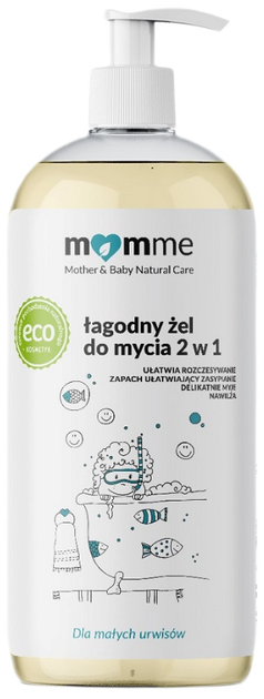 Żel do mycia włosów i ciała MomMe 2w1 łagodny 500 ml (5906233401155) - obraz 1