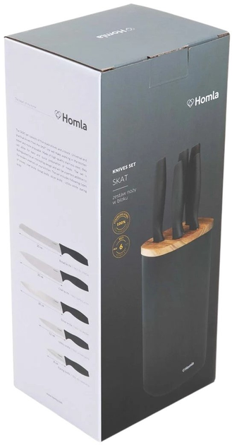 Набір ножів Homla Skat чорний 6 предметів (5904183834887) - зображення 6