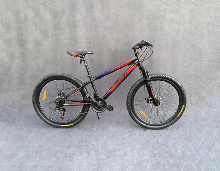 Подростковый горный велосипед Viper Extreme 24" FR/D рама 13 черно-красный - изображение 6