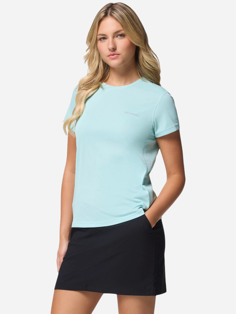 Спортивна футболка жіноча Columbia Zero Rules Light SS Crew 2131723325 L М'ятна (195982263373) - зображення 4