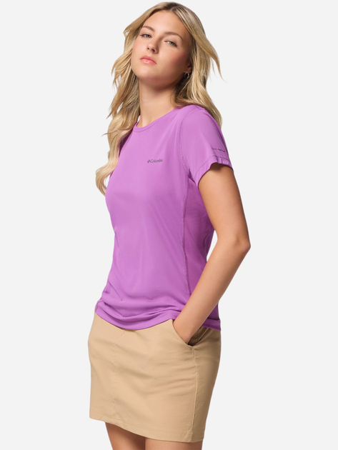 Спортивна футболка жіноча Columbia Zero Rules Light SS Crew 2131723581 XL Razzle (195982263410) - зображення 4