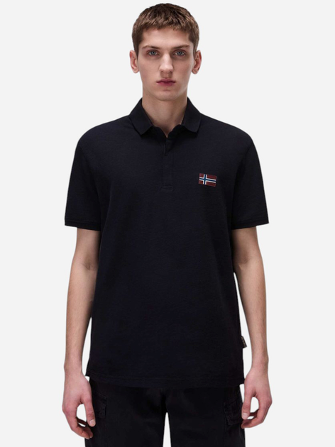 Koszulka polo męska Napapijri Ebea 2 NP0A4HPY0411 M Czarna (198265077711) - obraz 1