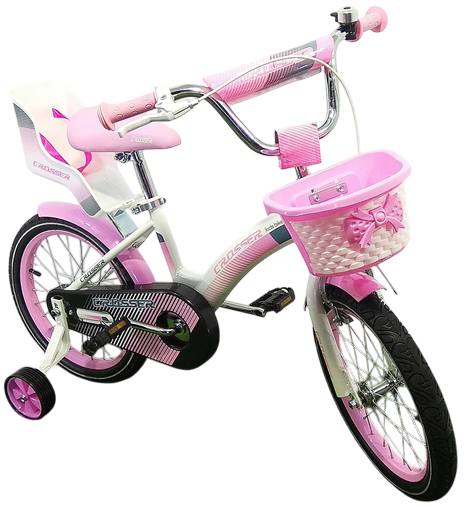 Дитячий велосипед з кошиком та сидінням для ляльки Crosser Kids Bike 16" Рожевий - зображення 5