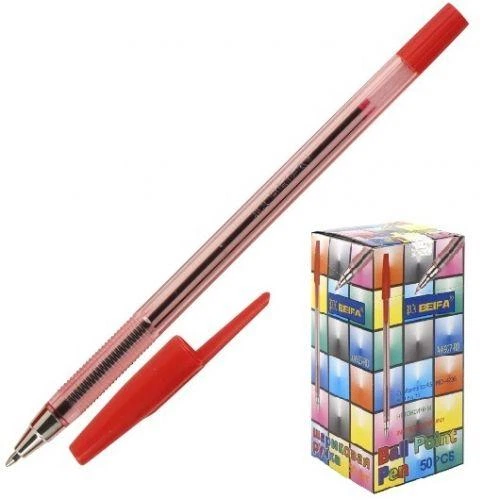 Ручка кулькова червона Beifa AA927-RED, 706516 - Фото 1 Ручка кулькова червона Beifa AA927-RED, 706516 - зображення 1