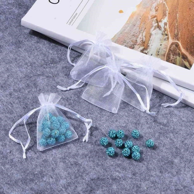 Подарочный Мешочек из Органзы Прозрачный, Белый, 7x5см, 10 шт - изображение 7