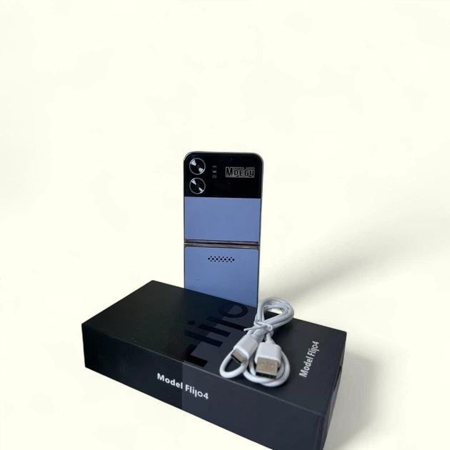 Кнопковий складний мобільний телефон SERVO Foldable Phone Flilo 4 4SIM Голубой - изображение 6