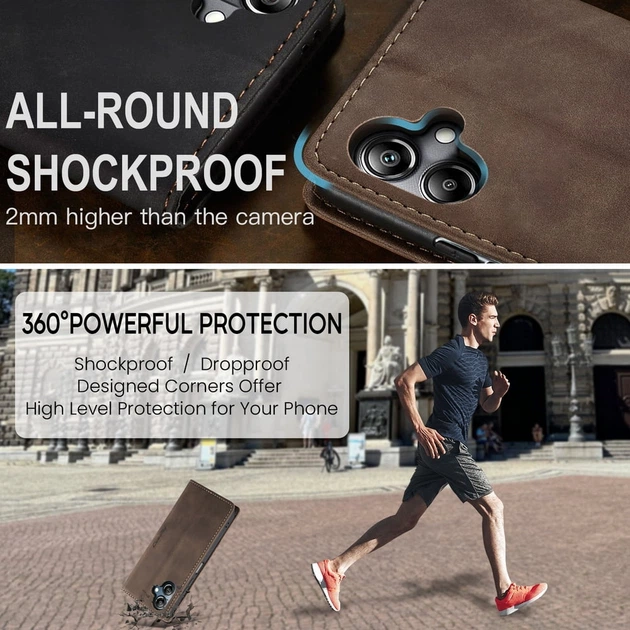 Чехол книжка с магнитом Samsung Galaxy A07 A075 CaseMe Dark Brown (43114-05) - изображение 5