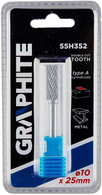 Фреза по металу Graphite HM 10 x 25 мм тип A 55H352 (5902062508966) - зображення 2