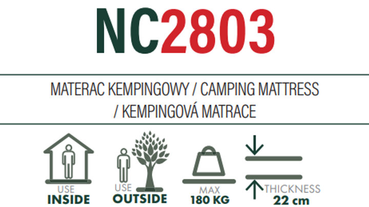 Materac kempingowy Nils Camp NC2803 203 x 152 x 22 cm XXL Beżowy (5908261680595) - obraz 2
