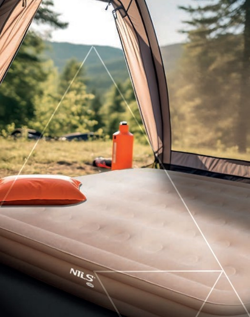 Materac z wbudowaną pompą dwuosobowy Nils Camp NC2808 King Size 205 x 152 x 40 cm Zielony (5908261680601) - obraz 5