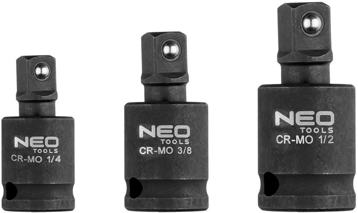 Zestaw przegubów udarowyh NEO Tools 1/4", 3/8", 1/2" 3 szt 10-256 (5907558469646) - obraz 1