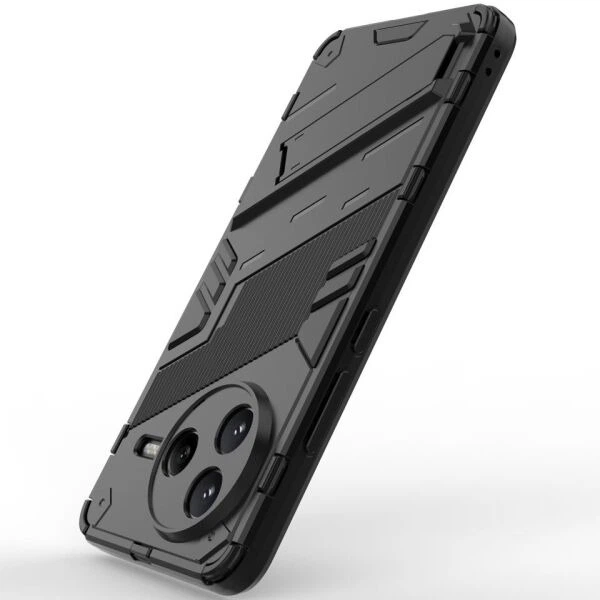 Защитный чехол с подставкой Deexe Bibercas для Xiaomi Poco F7 Pro - Black - изображение 4