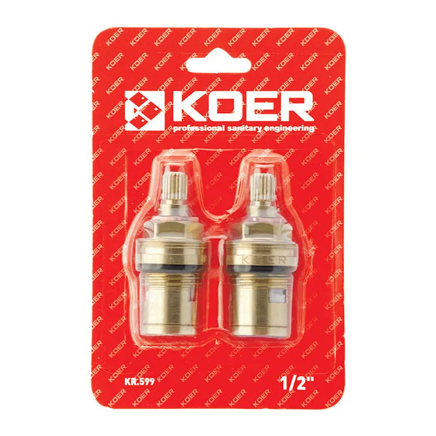 Кран-букси KOER KR.599 комплект (2 шт) кераміка MF-1/2" (AC0528) - Фото 1 Кран-букси KOER KR.599 комплект (2 шт) кераміка MF-1/2" (AC0528) - зображення 1