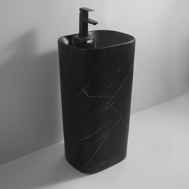 Раковина моноблок MIXXUS PREMIUM DIVERSE-1102 MARBLE 460х380х840mm с отверстием под смеситель и переливом (MP6576) - изображение 2