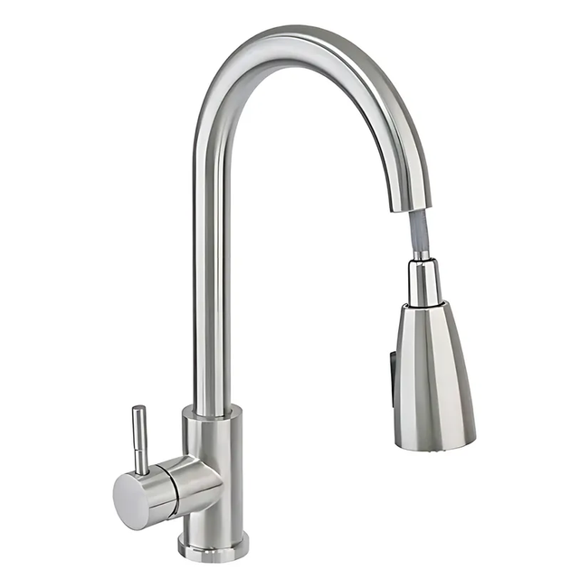 Смеситель для кухни Haiba SUS 014 с выдвижной лейкой (HB3898) - Фото 1 Смеситель для кухни Haiba SUS 014 с выдвижной лейкой (HB3898) - изображение 1