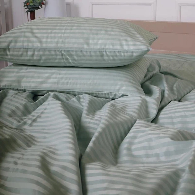 Комплект постельного белья Mirson Полуторный 143х210 см Royal Soft Stripe 30-0031 Jesse Сатин (2200009298882) - Фото 3 Комплект постельного белья Mirson Полуторный 143х210 см Royal Soft Stripe 30-0031 Jesse Сатин (2200009298882) - изображение 3