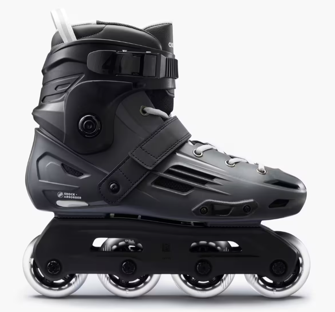 Ролики для Дорослих OXELO EU 45/46 Hard Shell MF140 Чорний (Гальма в комплект не входять) - зображення 7