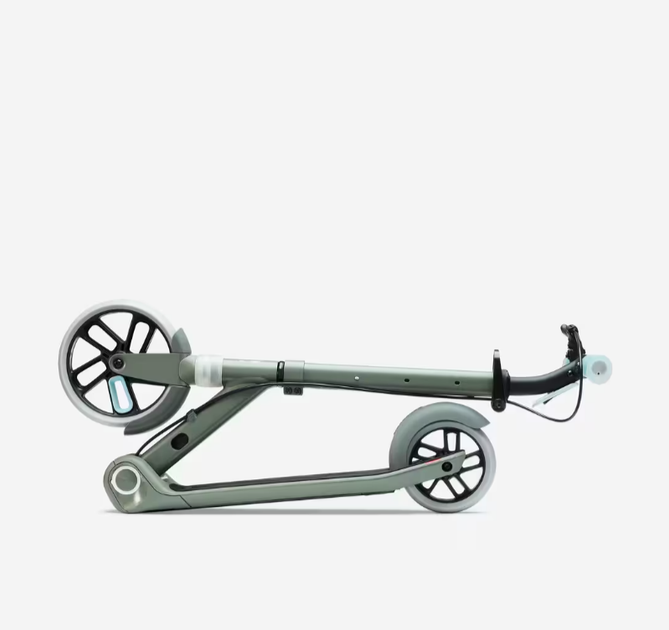 Детский Двухколесный Самокат OXELO M900 (от 8 - 9 лет Рост от 1,25-1,75м) с Ручным Тормозом и Амортизатором Зеленый - изображение 3