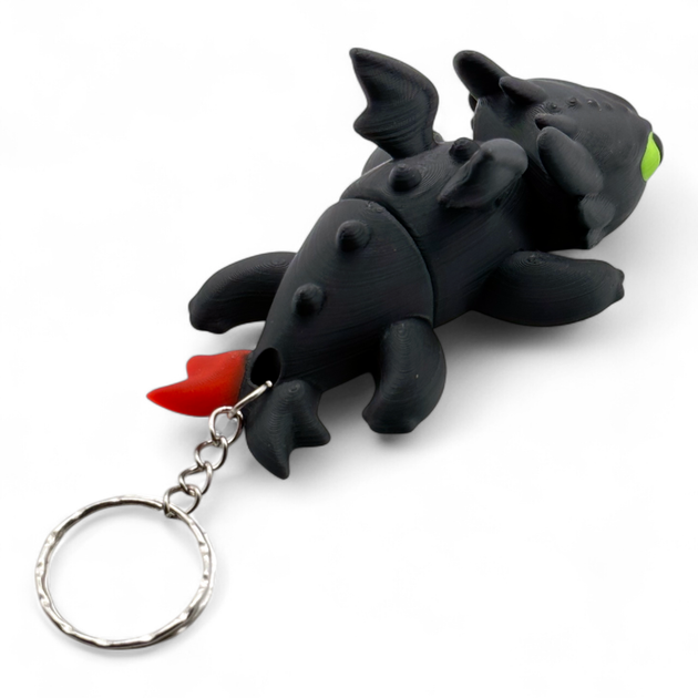 Игрушка-брелок Беззубик Toothless (Как укротить дракона) Черный [FDM-печать] - изображение 3