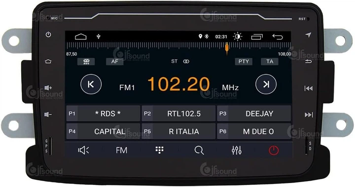 Штатна автомагнітола JFSound для Dacia Duster / 7" / Сенсорна / 2/16Гб / Android 12 / Apple CarPlay / Android Auto / Wi-Fi / GPS / Bluetooth / USB / DAB+ / 1DIN Б/В - зображення 6