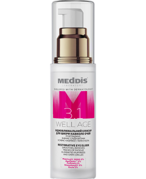 Восстанавливающий эликсир Meddis Well Age Menopause для кожи вокруг глаз 30 мл - изображение 2