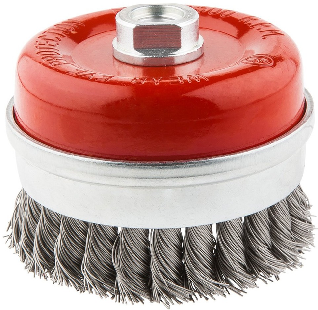 Дротяна щітка фронтальна Graphite 100 мм x M14 INOX 57H587 (5902062575876) - зображення 1