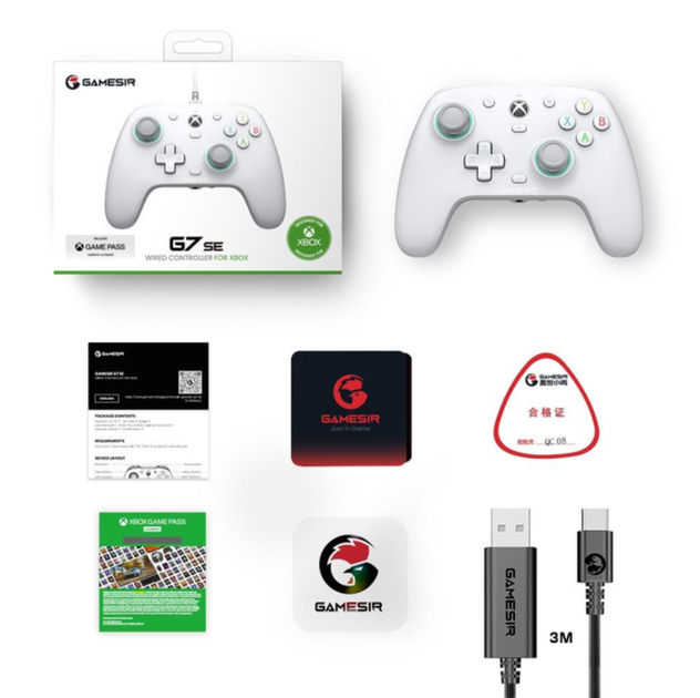 Ігровий дротовий контролер джойстик GameSir G7-SE для XBOX та ПК White - Фото 5 Ігровий дротовий контролер джойстик GameSir G7-SE для XBOX та ПК White - зображення 5