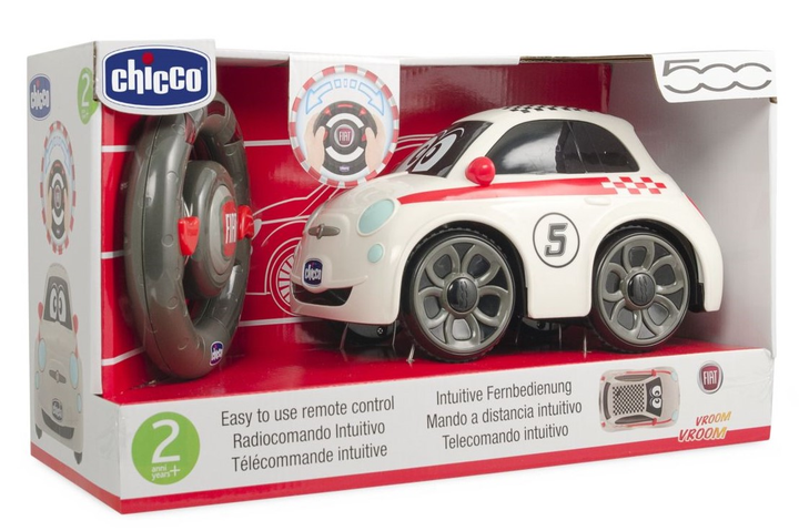 Zdalnie sterowany samochodzik z kierownicą Chicco FIAT 500 Biały (8058664035342) - obraz 2