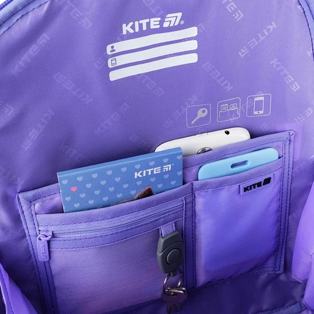 Шкільний набір 5 в 1 Kite Education Kuromi SET_HK25-556M (рюкзак, пенал, сумка, пляшечка, папка ) - изображение 10