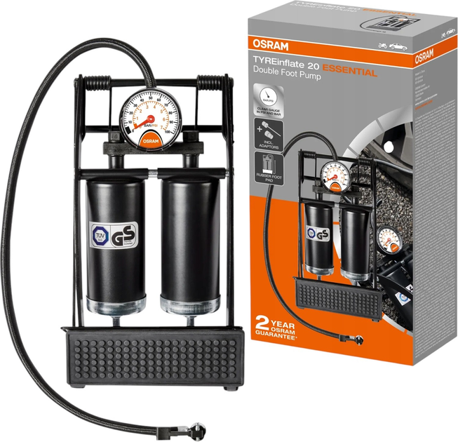 Насос для шин двопоршневий OSRAM TYREinflate 20 ESSENTIAL (4052899633711) - зображення 2